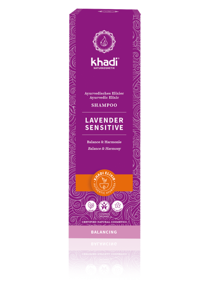 Shampoing Ayurvédique Lavender Sensitive de Khadi sur Véganie