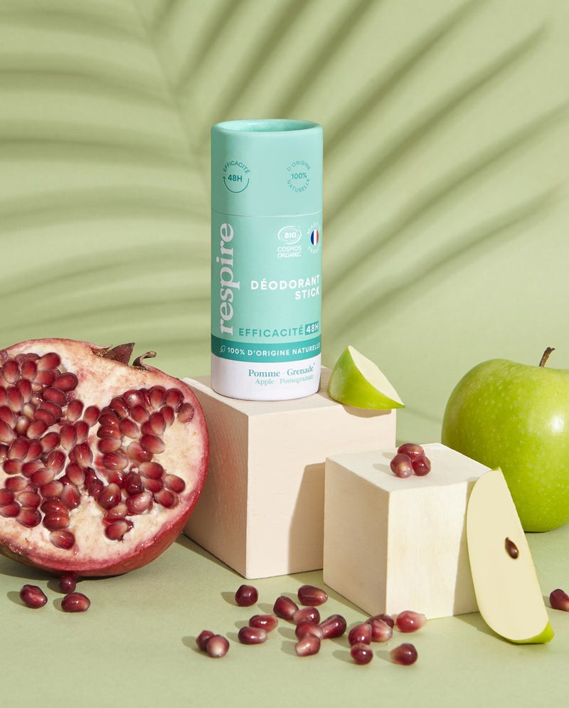 Déodorant Bio Naturel Solide en stick carton - Pomme Grenade