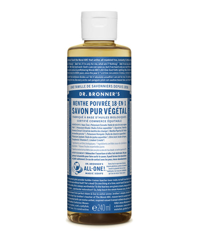 Savon liquide bio à la Menthe - Dr Bronner - Véganie