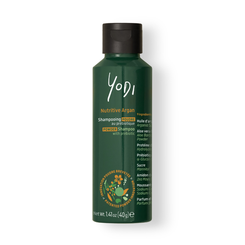 Shampoing Poudre au Prébiotique - Nutritive Argan de Yodi sur Véganie