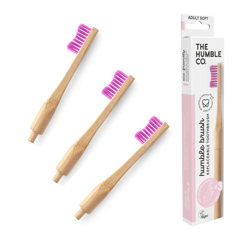 Brosse à dents Bambou : 1 Manche réutilisable + 3 Têtes interchangeables SOFT