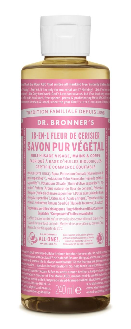 Savon liquide bio Fleur de Cerisier - Dr Bronner - Véganie