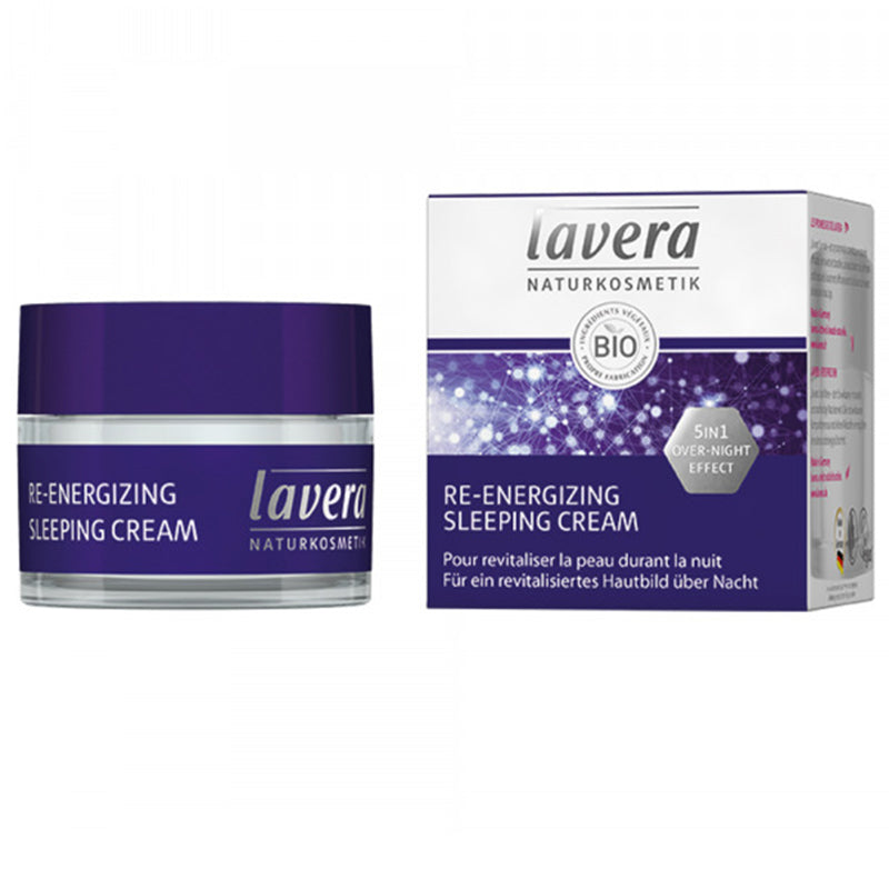 Re-energizing sleeping cream de Lavera sur Véganie