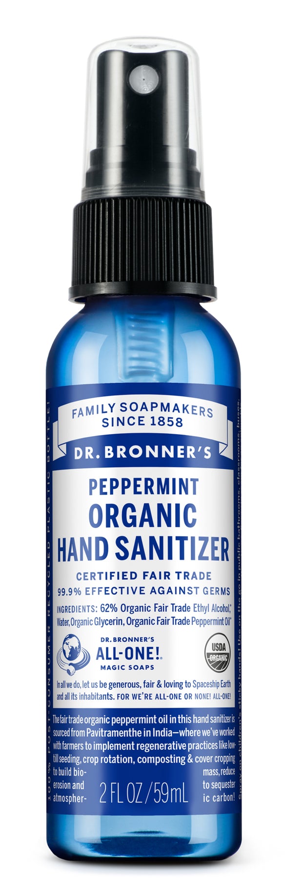 Spray désinfectant bio pour les mains Dr Bronner
